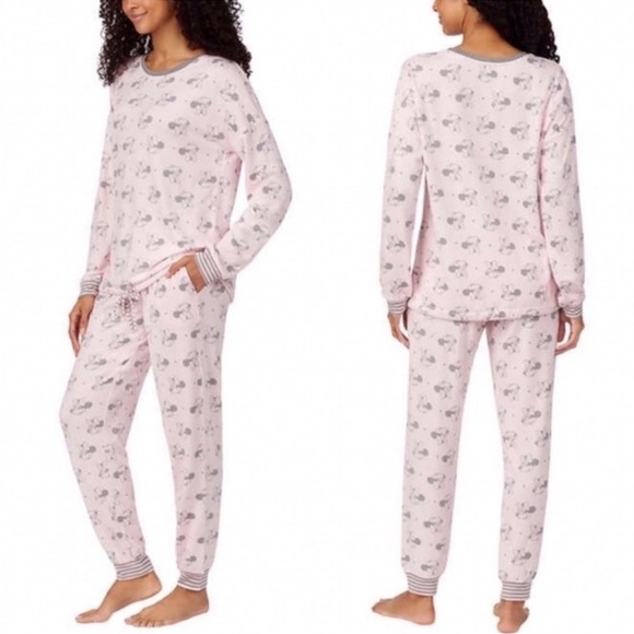 Disney Minnie Mouse Pink/Grey Cozy 2pc Pajama/ Lounge Set - Picture 2 of 15